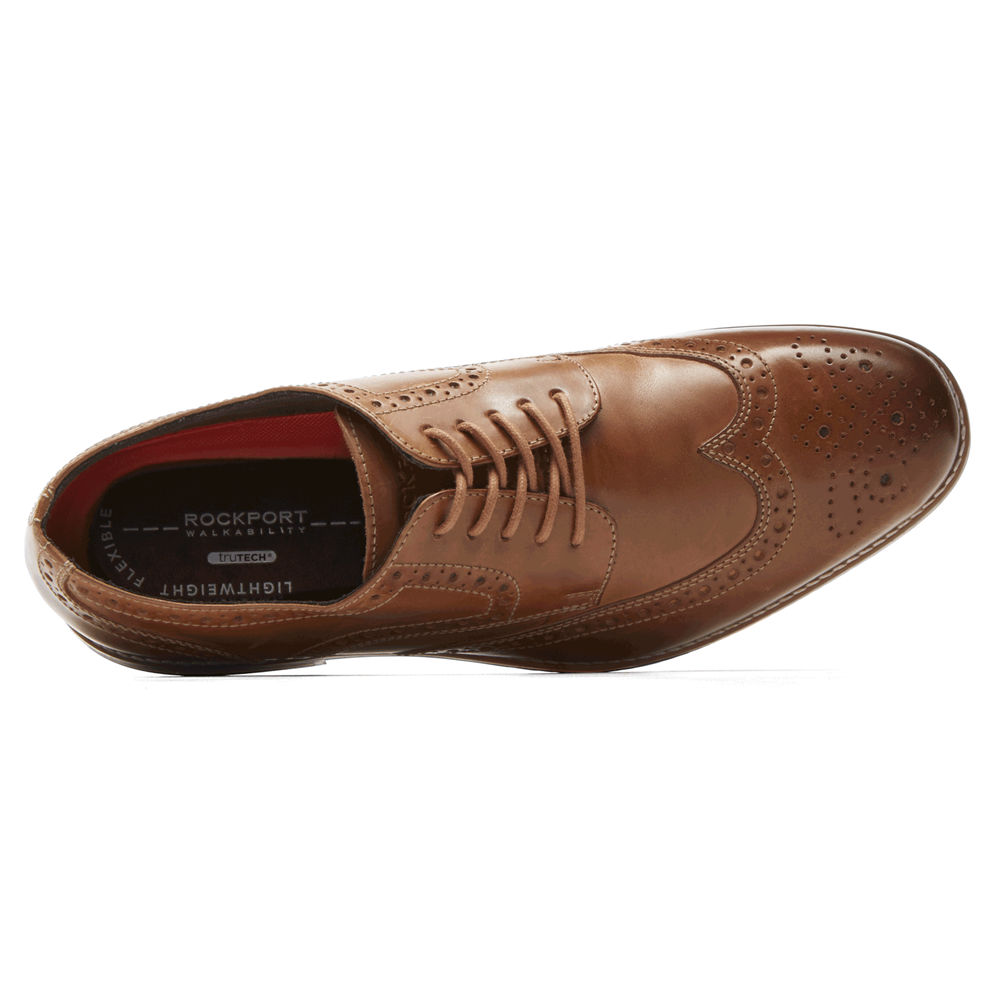 Zapatos Con Cordones Rockport Hombre Mexico - Style Purpose Wingtip Marrom - LYOVR7013